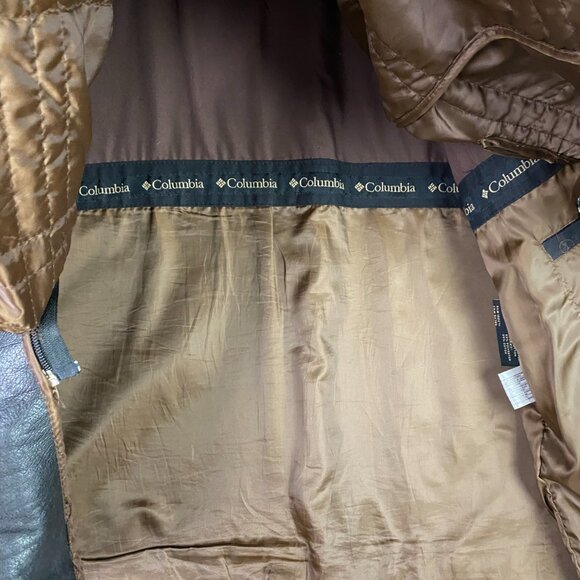 Vintage Columbia Leather Jacket Men's Large Heavyweight Button Front - Picture 10 of 16